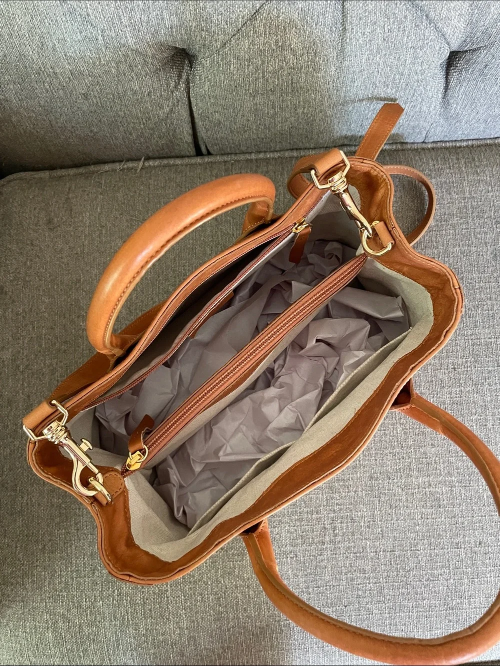 Mark & Graham Classic Leather Satchel Handbag with Crossbody Stap